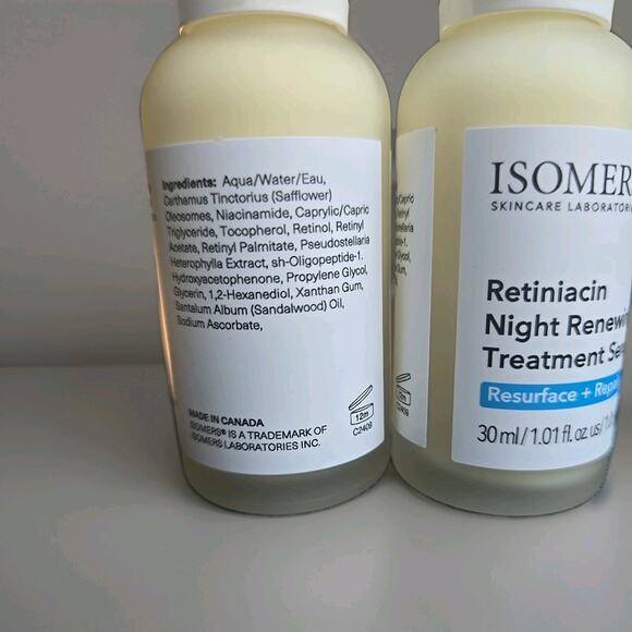 Isomers Retiniacin Night Renewing Treatment Serum 1 fl oz *New* Lot Of 2 - Picture 3 of 4